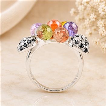 925 Sterling Silver 24.34 Ct Cubic Zirconia Ring 8 US Ring Size