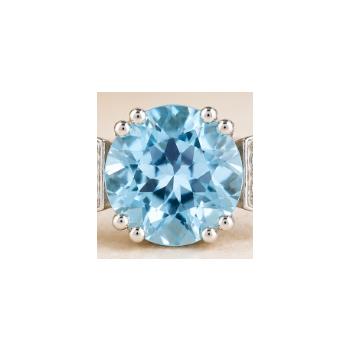 925 Sterling Silver 2.44 Ct Round Swiss Blue Topaz Cubic Zirconia Ring 7 US Ring Size