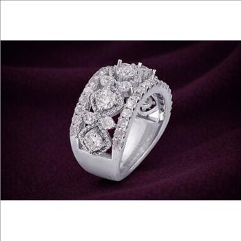 925 Sterling Silver 2.49 Ct TW Moissanite Ring 7 US Ring Size