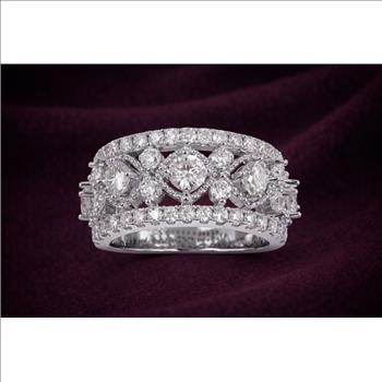 925 Sterling Silver 2.49 Ct TW Moissanite Ring 7 US Ring Size