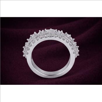 925 Sterling Silver 2.49 ct. t.w. Moissanite Ring in Sterling Silver Ring 9 US Ring Size