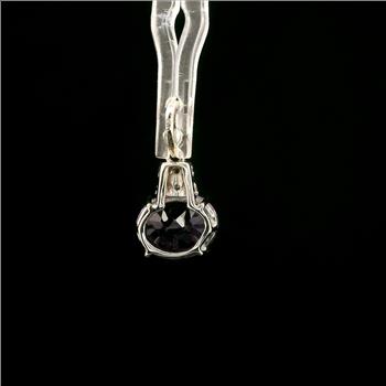 925 Sterling Silver 2.53 Ct Oval Amethyst White Zircon Pendant