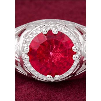 925 Sterling Silver 2.55 Ct Round Pink Topaz Ring 7 US Ring Size