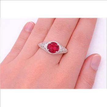 925 Sterling Silver 2.55 Ct Round Pink Topaz Ring 7 US Ring Size
