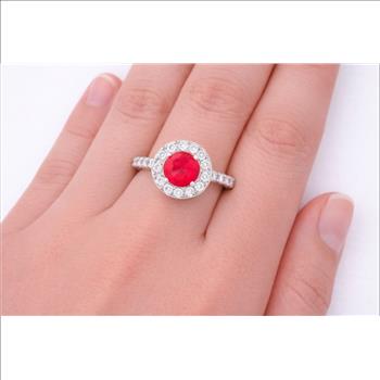 925 Sterling Silver 2.59 Ct Round Pink Topaz Cubic Zirconia Ring 7 US Ring Size