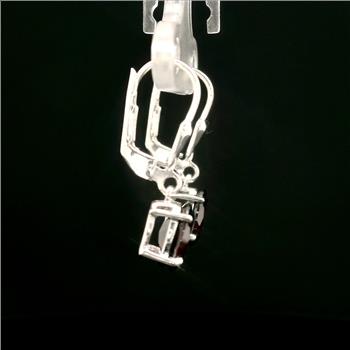 925 Sterling Silver 2.73 Ct Oval Garnet Earrings