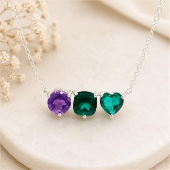 925 Sterling Silver 2.95 Ct Round Amethyst Green Topaz Pendant