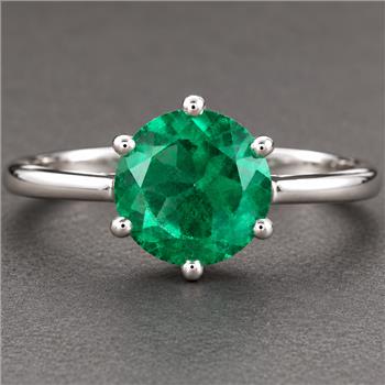 925 Sterling Silver 2.95 Ct Round Green Topaz Ring 7 US Ring Size