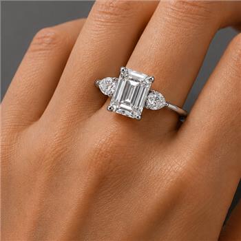 925 Sterling Silver 2.96 Ct Octagon Moissanite Ring 6 US Ring Size