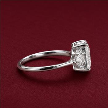 925 Sterling Silver 2.96 Ct Octagon Moissanite Ring 6 US Ring Size