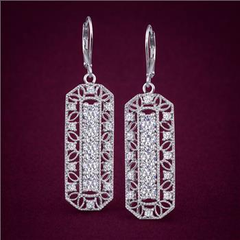 925 Sterling Silver 3.02 Ct Round Moissanite Women Earrings