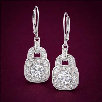 925 Sterling Silver 3.02 Ct Round Moissanite Women Earrings