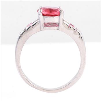 925 Sterling Silver 3.26 Ct Created Glass Cz Ring 7 US Ring Size