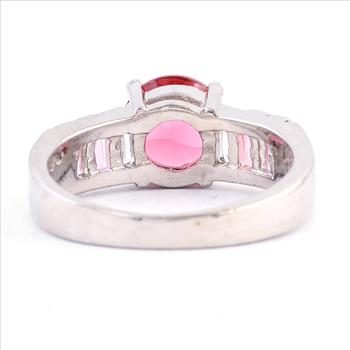 925 Sterling Silver 3.26 Ct Created Glass Cz Ring 7 US Ring Size