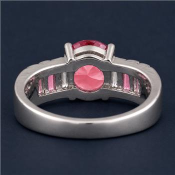 925 Sterling Silver 3.26 Ct Created Glass Cz Ring 7 US Ring Size