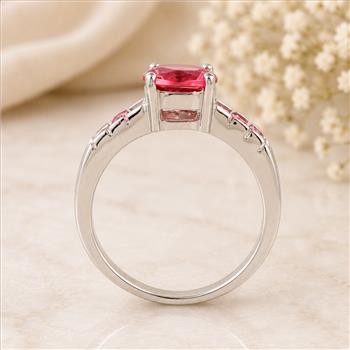 925 Sterling Silver 3.26 Ct Created Glass Cz Ring 7 US Ring Size