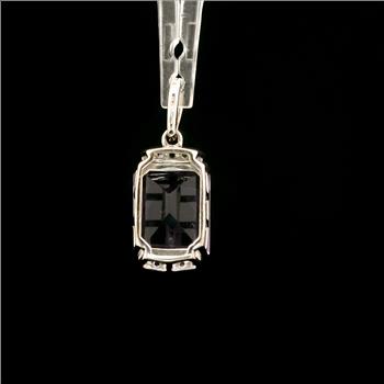 925 Sterling Silver 3.26 Ct Octagon Amethyst White Zircon Pendant