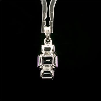 925 Sterling Silver 3.29 Ct Octagon Amethyst Pendant