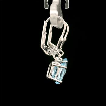 925 Sterling Silver 3.30 Ct Oval Blue Topaz Earrings