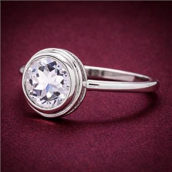 925 Sterling Silver 3.77 Ct Round White Topaz Ring 8.5 US Ring Size