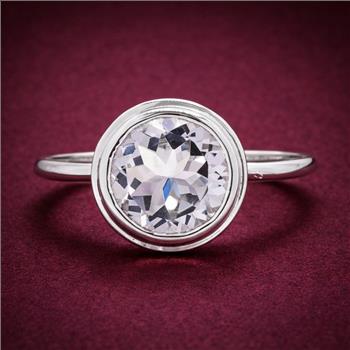 925 Sterling Silver 3.77 Ct Round White Topaz Ring 8.5 US Ring Size