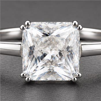 925 Sterling Silver 4.11 Ct Octagon Cubic Zirconia Ring 9 US Ring Size
