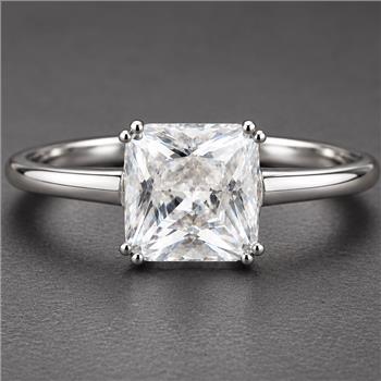 925 Sterling Silver 4.11 Ct Octagon Cubic Zirconia Ring 9 US Ring Size