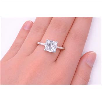 925 Sterling Silver 4.11 Ct Octagon Cubic Zirconia Ring 9 US Ring Size