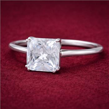 925 Sterling Silver 4.11 Ct Octagon Cubic Zirconia Ring 9 US Ring Size