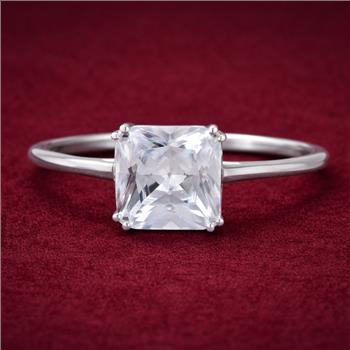 925 Sterling Silver 4.11 Ct Octagon Cubic Zirconia Ring 9 US Ring Size