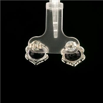 925 Sterling Silver 5.06 Ct Oval Amethyst White Zircon Earrings