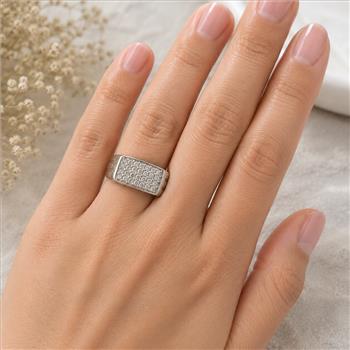 925 Sterling Silver 5.40 Ct Cubic Zirconia Ring 9 US Ring Size