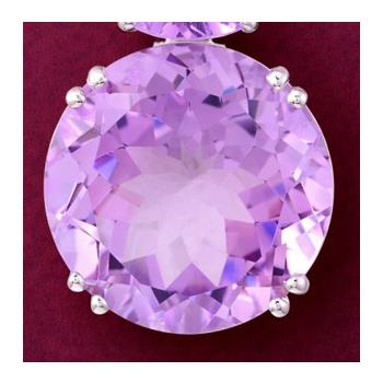925 Sterling Silver 6.25 Ct Round Amethyst Cubic Zirconia Pendant