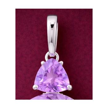 925 Sterling Silver 6.25 Ct Round Amethyst Cubic Zirconia Pendant