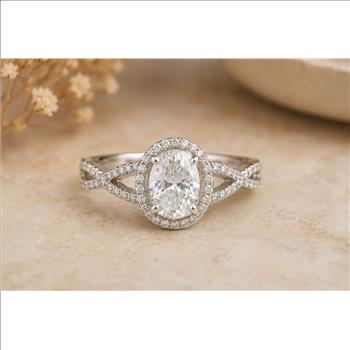 925 Sterling Silver 6.29 Ct Cubic Zirconia Ring 7 US Ring Size