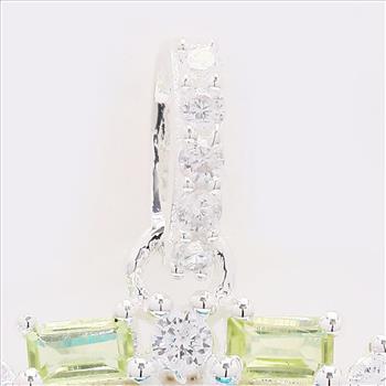 925 Sterling Silver 6.41 Ct Octagon Paraiba Topaz Peridot Cubic Zirconia Pendant