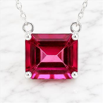 925 Sterling Silver 6.65 Ct Octagon Pink Topaz Cubic Zirconia Pendant