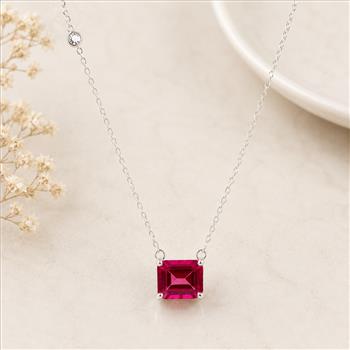 925 Sterling Silver 6.65 Ct Octagon Pink Topaz Cubic Zirconia Pendant