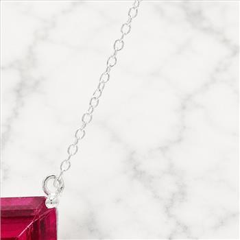 925 Sterling Silver 6.65 Ct Octagon Pink Topaz Cubic Zirconia Pendant