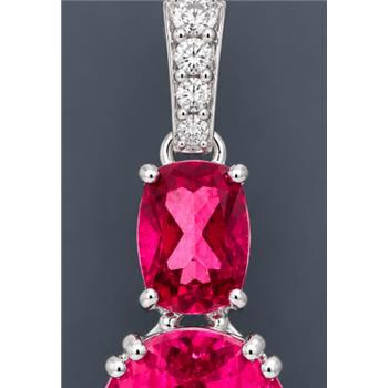 925 Sterling Silver 6.67 Ct Oval Pink Topaz Cubic Zirconia Pendant