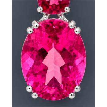 925 Sterling Silver 6.67 Ct Oval Pink Topaz Cubic Zirconia Pendant