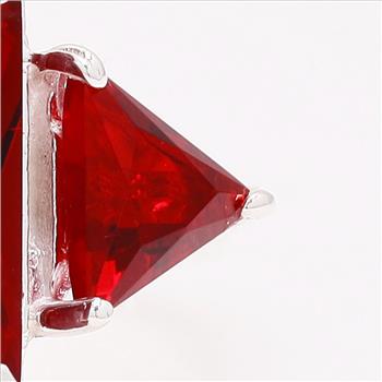 925 Sterling Silver 6.76 Ct Octagon Created Garnet Ring 7 US Ring Size