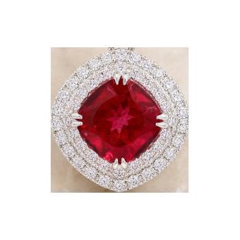925 Sterling Silver 6.84 Ct Cushion Pink Topaz Cubic Zirconia Pendant