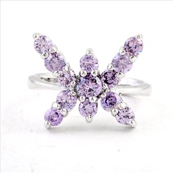 925 Sterling Silver 7.37 Ct Cubic Zirconia Ring 7 US Ring Size