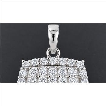 925 Sterling Silver 8.30 Ct Round Cubic Zirconia Pendant