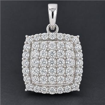 925 Sterling Silver 8.30 Ct Round Cubic Zirconia Pendant
