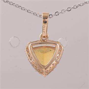 9K Gold 0.85 Ct Trillion Br.Fire Opal Pendant
