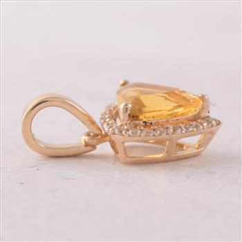 9K Gold 0.85 Ct Trillion Br.Fire Opal Pendant