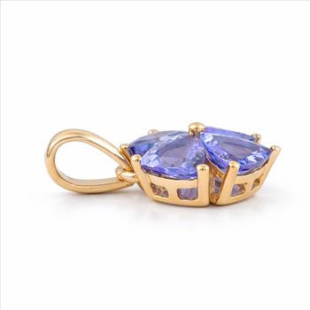 9K Gold 0.88 Ct Trillion Tanzanite Pendant