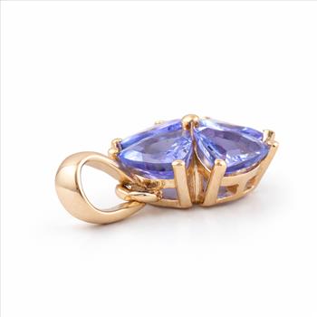 9K Gold 0.88 Ct Trillion Tanzanite Pendant